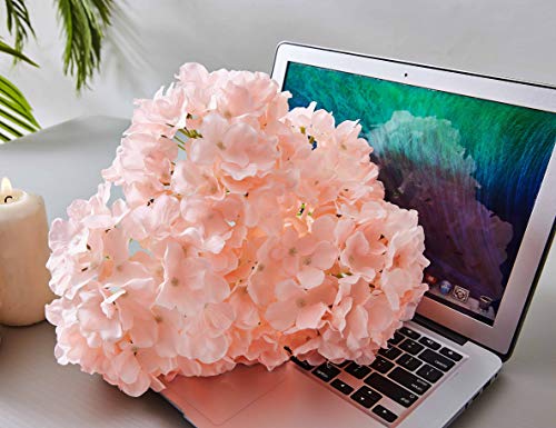 Kislohum Artificial Hydrangea Flowers Blush Heads 10 Fake Hydrangea Silk Flowers For Wedding Centerpieces Bouquets Diy Floral Decor Home Decoration With Stems(Vase Not Included) #TOP5
