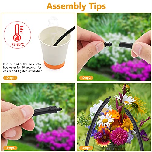 150 Pcs 1/4'' Drip Irrigation Tubing End Plugs, 1/4 Inch Drip Irrigation Barbed End Closure/Cap For Drip Sprinkler Garden Lawn Systems #TOP2