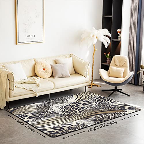 Homemissing Leopard Print Area Rug,Cheetah Decorative Carpet,Safari Animal Brown Wild Animal Indoor Floor Mat, 100 * 150cm - Image 2