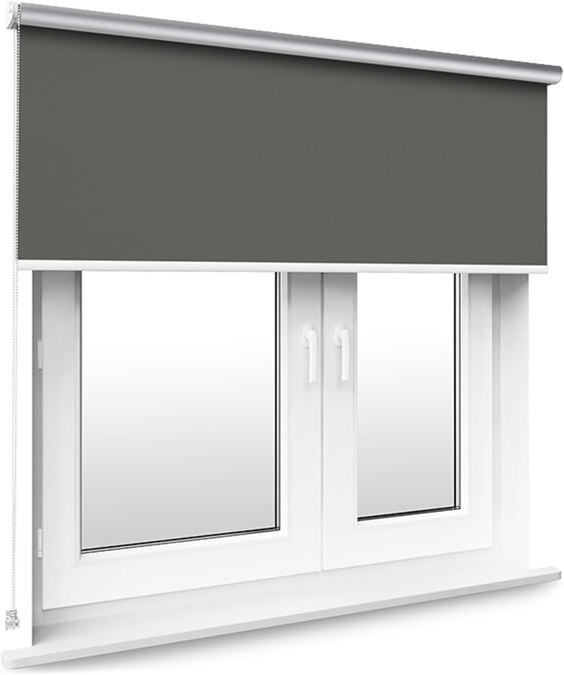 Tropik Home Dark Grey Thermal Blackout Window Roller Blind Available in 16 Width Sizes, 85cm wide (plus 4.5cm fittings)