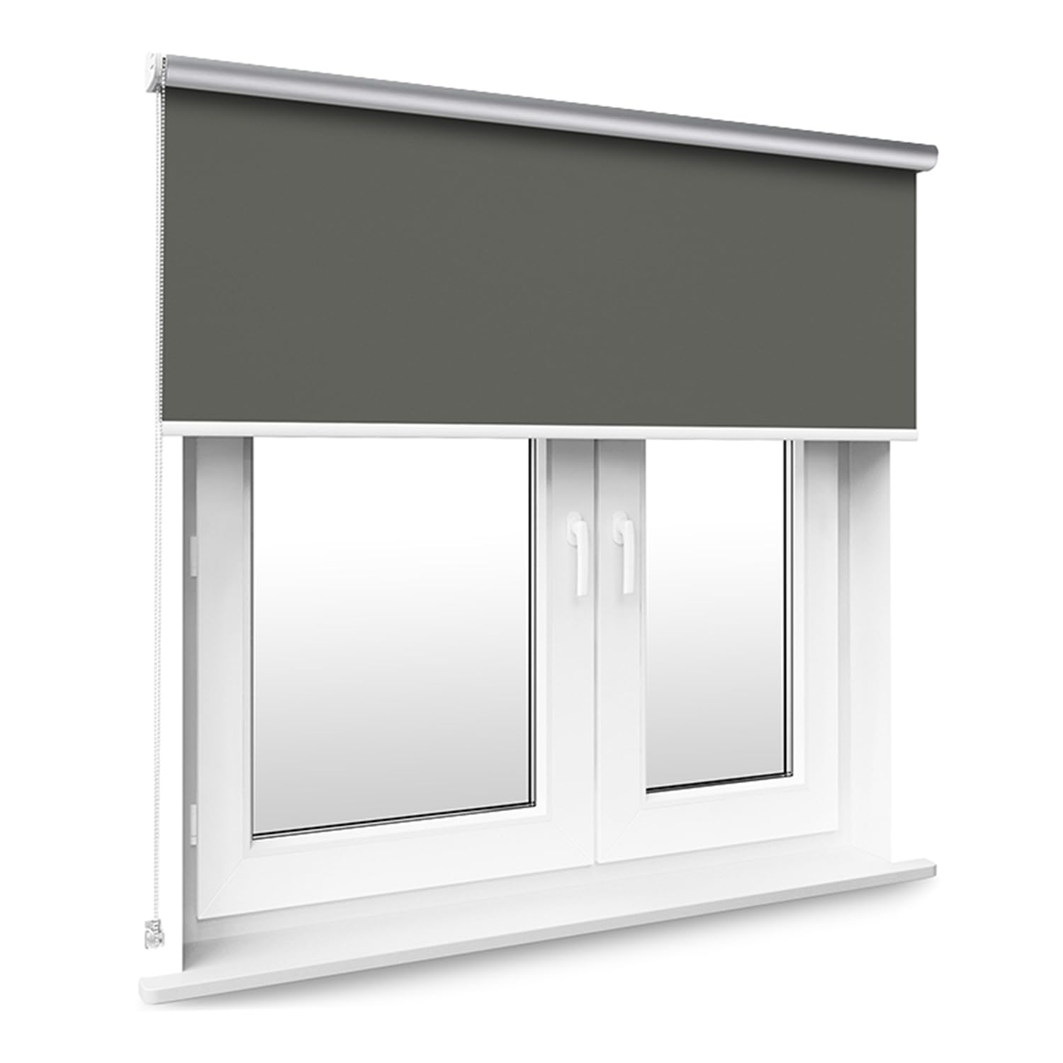 Tropik Home Dark Grey Thermal Blackout Window Roller Blind Available in 16 Width Sizes, 85cm wide (plus 4.5cm fittings)