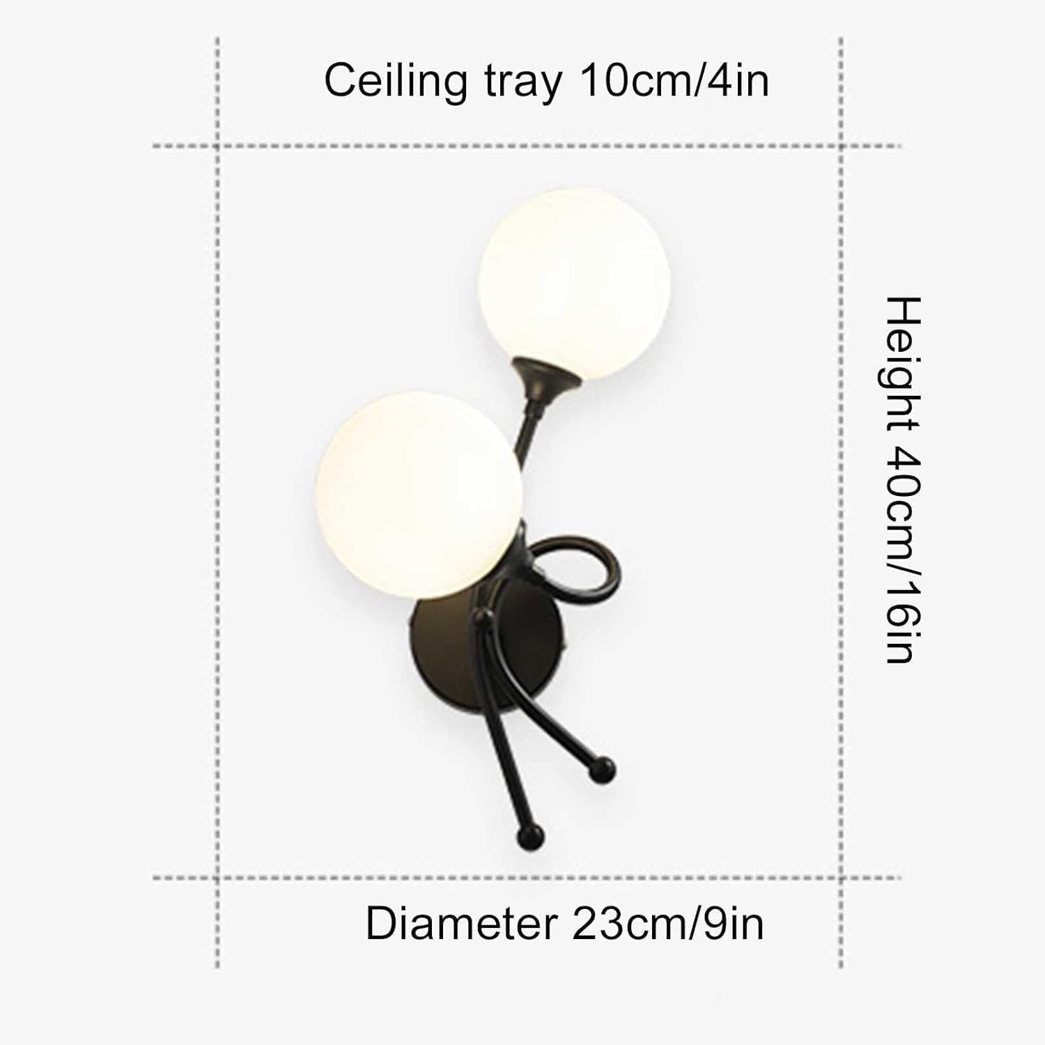 Wall lamp, Led ウォールランプトリコロール調光ゴールド壁取り付け用燭台工業用マットグローブガラスウォールライトリビング