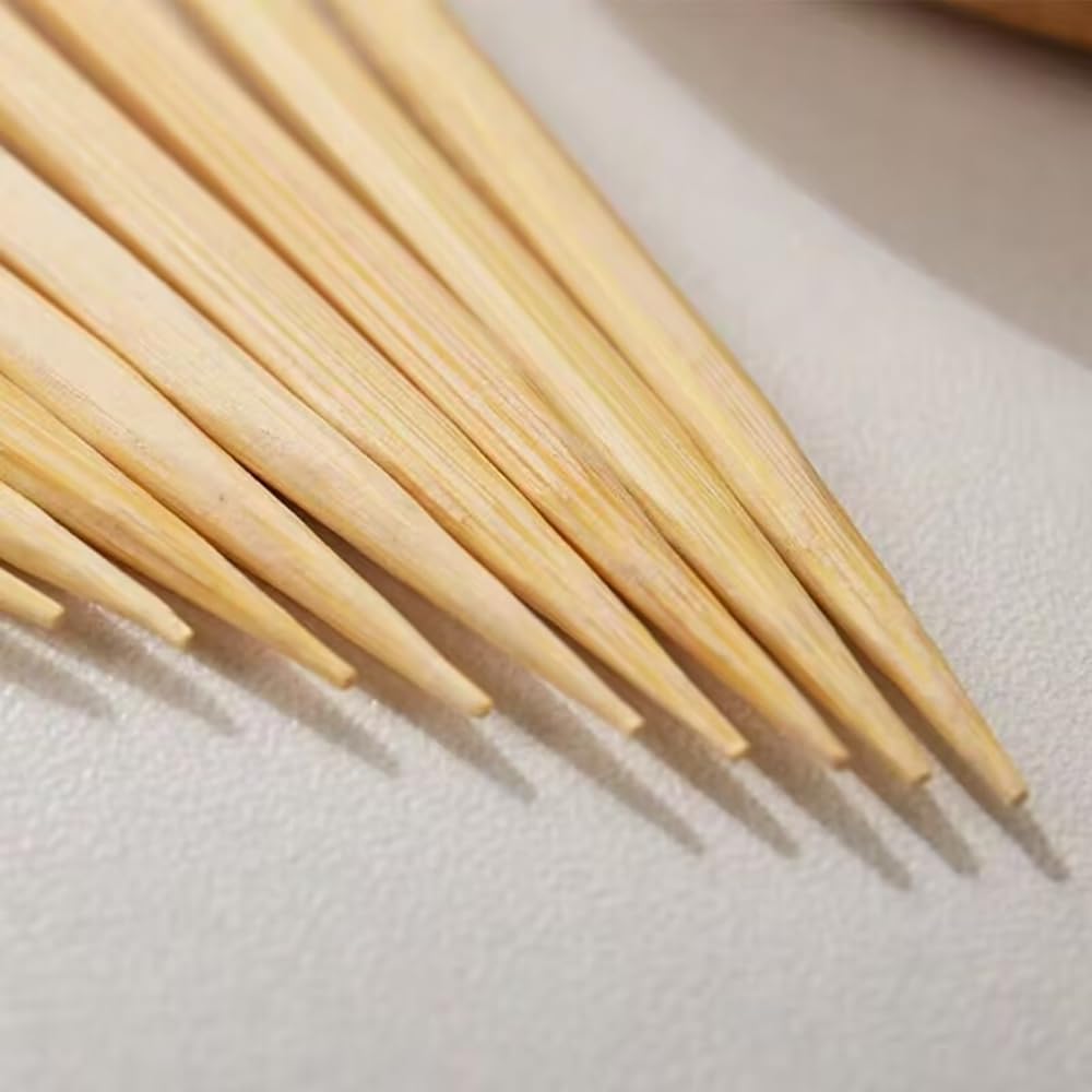 200 Pieces Paddle Bamboo Skewers9 CM Flat Burgers Sticks Wooden Fruits Picks Cocktail Sticks Satay Skewers (9CM-200Pack) - Image 2