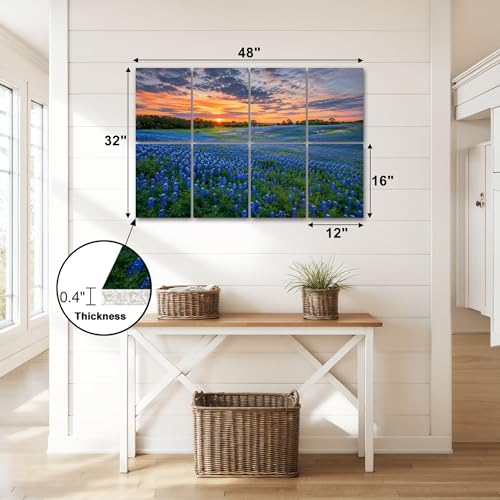 8 Pack Paneles Acústicos Artísticos Absorbentes de Sonido Bluebonnets TX Paneles Decorativos Auto Adhesivos para Estudios de Grabación en Casa 48"x32" miniatura 2