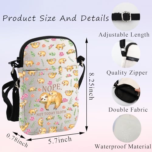 PLITI Sloth Crossbody Bag Sloth Lover Gifts Nope Not Today Sloth Funny Sloth Gift For Sloth Mom Animal Lover Crossbody Purse2