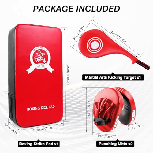 Image of 3-in-1 Boxing Training Set, Punching Mitts, Kick Pad and Target Paddle | Martial Arts Target Training Paddle for Taekwondo Karate MMA, Boxing Equipment Sparring for Kids, Teens & Women