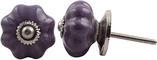 IndianShelf 20 pomos de cerámica color morado sólido para cajones de gabinete de cocina, puerta, tiradores decorativos de tocador, decoración de