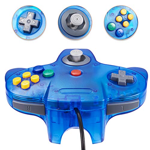 Image of miadore 2 Pack Classic N64 Controllers Bundle with 2 Pack 6FT N64 Controller Extension Cable (orange /blue)