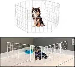 Cercadinho Pet Dobravel Móvel Articulado Cachorro Pequeno Porte Gato 6 Telas 30cm Branco