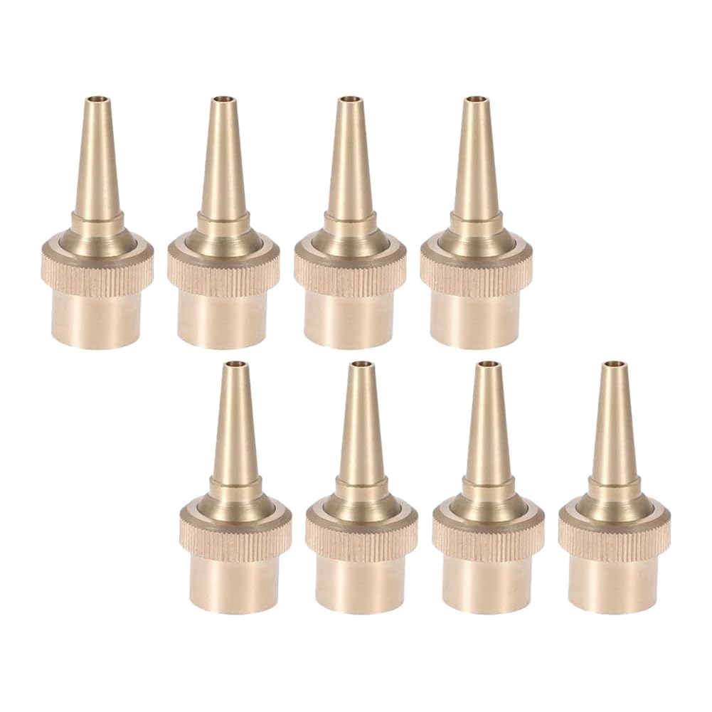 Osmond 8 PCS 1/2" Brass DN15 Fountain Nozzle Water Fountain Spraying Fountain Bubbler Nozzle Water Spraying Sprinkler for Garden Pond and Fountains Direct Sprays Nozzle
