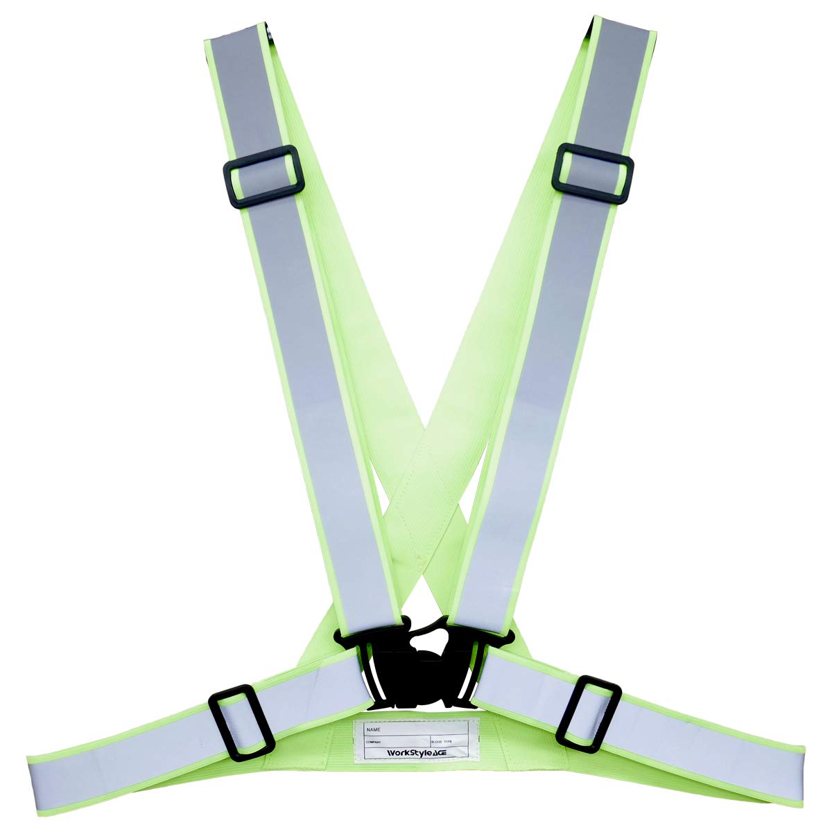 ACEWS9025 Safety Vest, Reflective Vest, Taski-shaped, Green, Wide Reflective Material, One Size Fits All