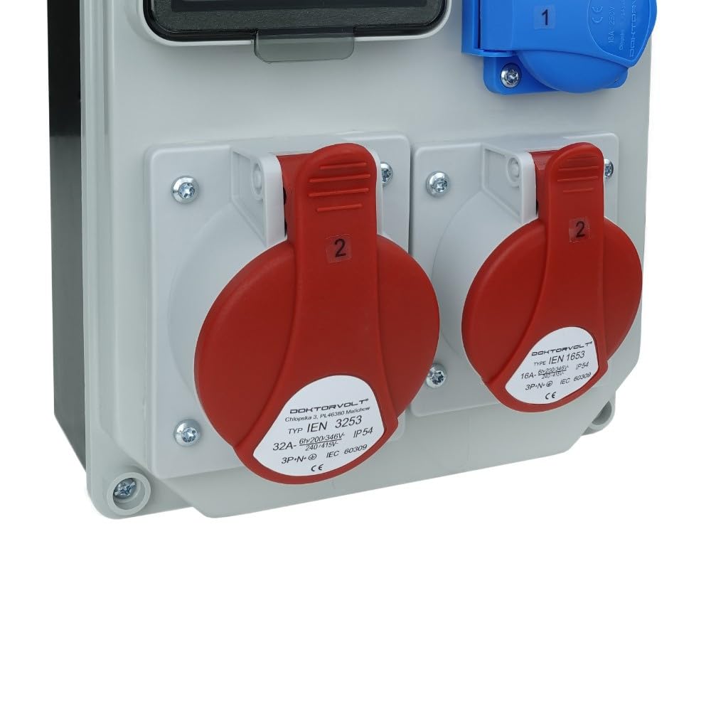 Rozdzielnica budowlana HL-S 32A/5P 16A/5P 2x230V rozdzielnica elektryczna z gniazdami erbetka zabezpieczona