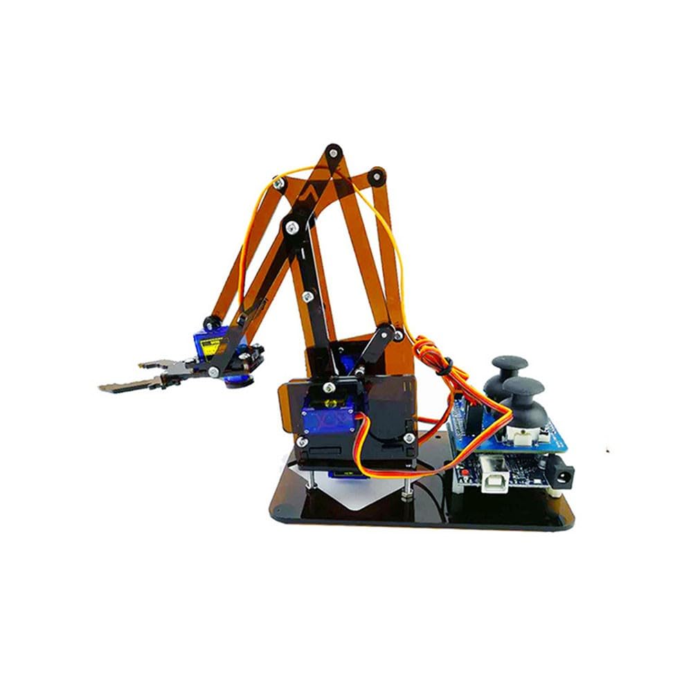 Akrylowe ramię robota zestaw chwytaków do Arduino, 5 V DIY zestaw do montażu z pazurem, STEAM zabawka edukacyjna dla młodzieży od 14 lat, czarny