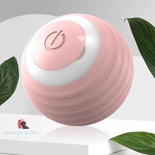 Bola Giratória Inteligente Brinquedo Pet Gato Silicone Recarregável com cabo USb (Rosa)