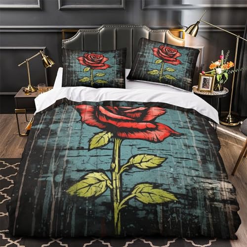 Housse de couette microfibre avec fermeture à glissière parure 3 pièces