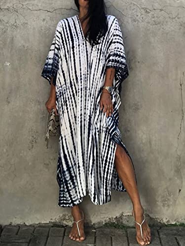 Image of Kaftan Dresses for Women Plus Size Summer Beach Dress with Print and Swim Cover Ups