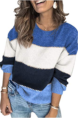 Image of ANCAPELION Women's Casual Sweater Pullover Winter Basic Sweatshirt Long Sleeve Cozy Knitted Jumper Tops Loose Fit