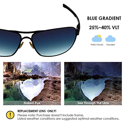 Image of BLAZERBUCK Polarized Replacement Lens & Nose Piece for Oakley Plaintiff Squared OO4063 Sunglass