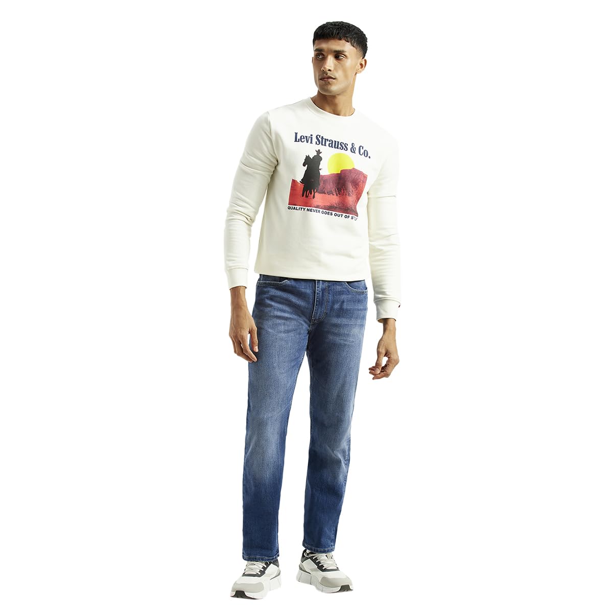 Men's 513 Blue Slim Straight fit mid Rise Jeans-image-42