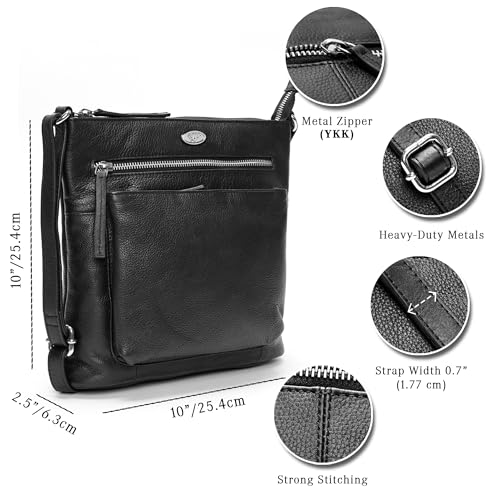 Image of Genuine Leather Crossbody Bags for Women, Premium Handmade Leather Purses - Shoulder Handbags, Adjustable Strap