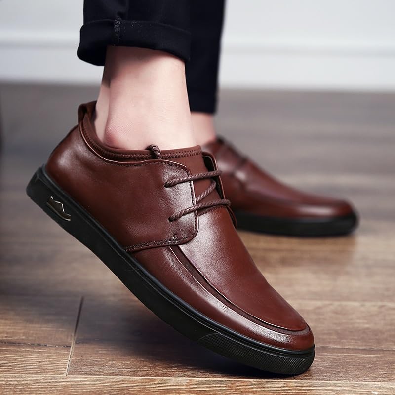 Men's Leather Dress Shoes Casual Business Office Wear Fashion Lace-Up Sneakers2