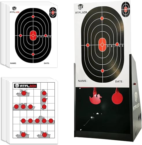 Atflbox BBガンエアガンターゲットトラップ、20枚の紙ターゲット射撃が付属