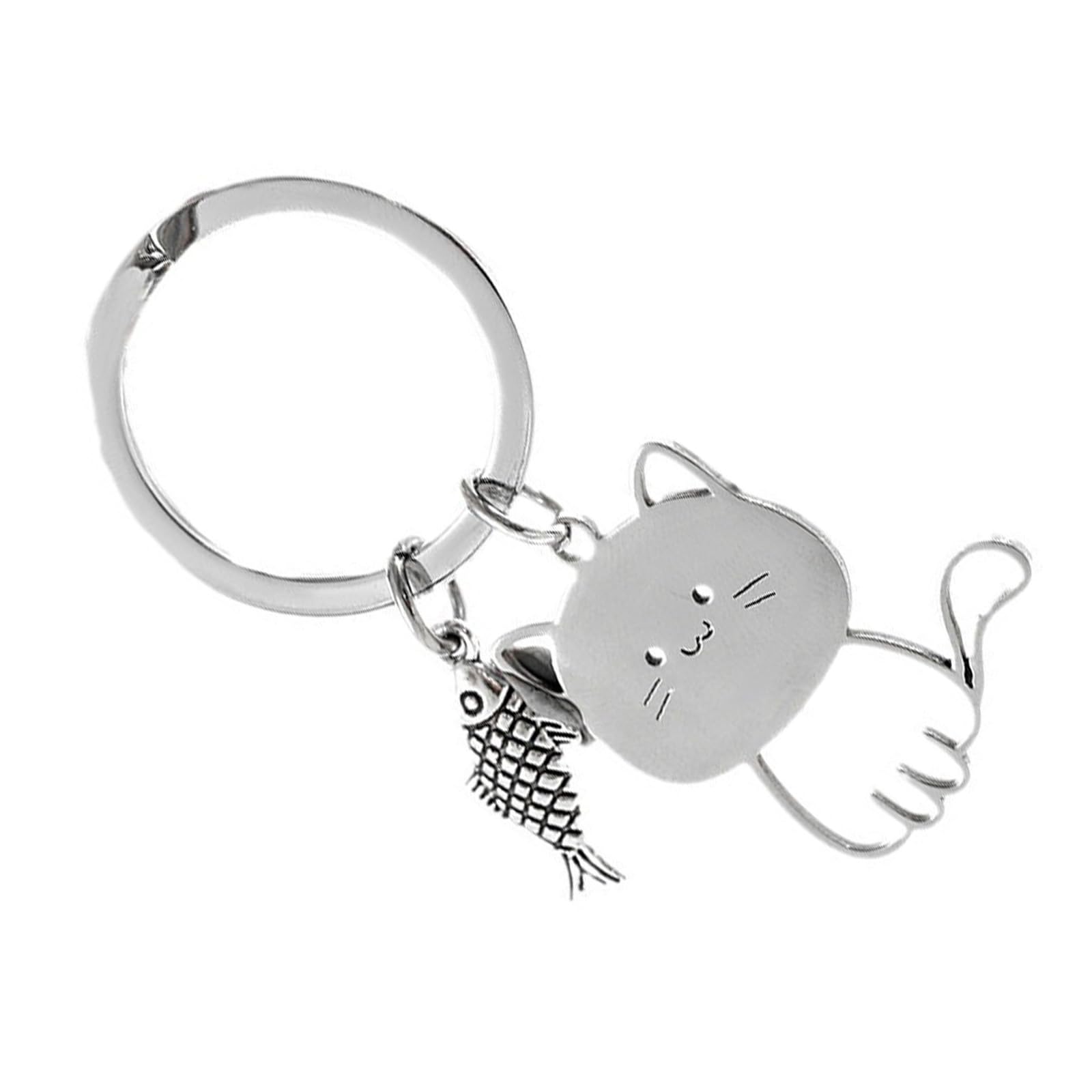 NEWFT Cats Pendant Bag Charm Accessory Unique Jewelry Stainless Steel Texture for Decorating Lover and Art Aficionados