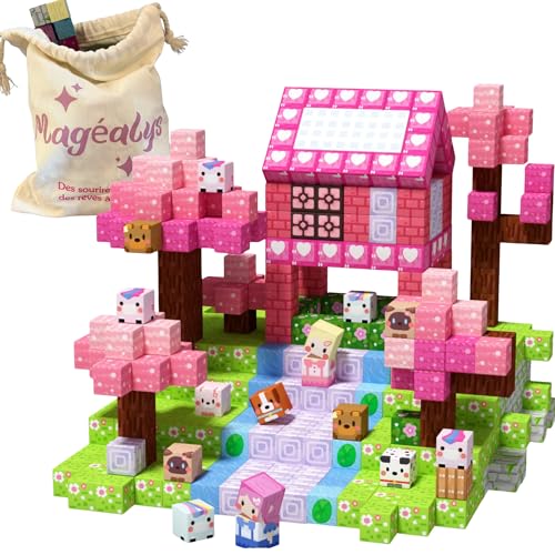 Construction Magnétiques Enfant 60 pièces - Cubes - Blocs Magnétiques - Éducatif STEM - Sac Rangement Inclus - Dès 3 Ans - Cadeau Créatif - Magéalys™