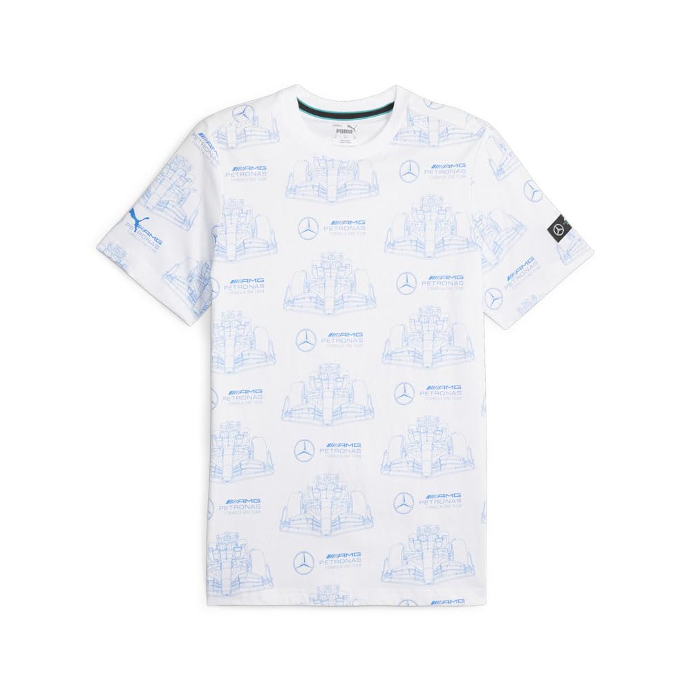 PUMA Mens Mapf1 Graphic Crew Neck Short Sleeve Casual Tops Casual - White