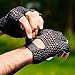Kango Mesh Weight Lifting Padded Leather Gloves Training Cycling Gym Workout Glove Black S-004P