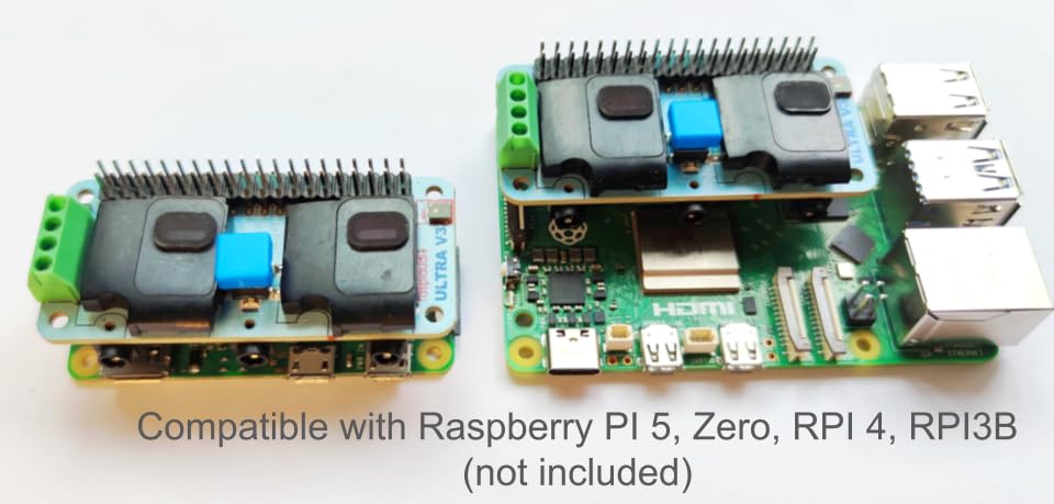 Image of RASPIAUDIO Audio DAC Hat Sound Card for Raspberry PI5 All Models Pi5 / Pi Zero / Pi4 / Pi3B / Pi3B+ / Better Quality Than USB (Ultra++) Plug and Play no Driver