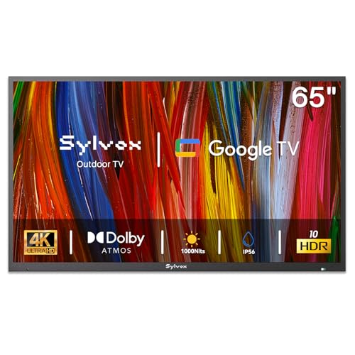 Image of SYLVOX Outdoor TV, 65 inch Smart TV Waterproof Outdoor TVs, 4K Weatherproof Television for Outside,Support Google Assistant & Chromecast, 1000 nit Brightness Partial Sun (Deck Pro 2.0/2024)