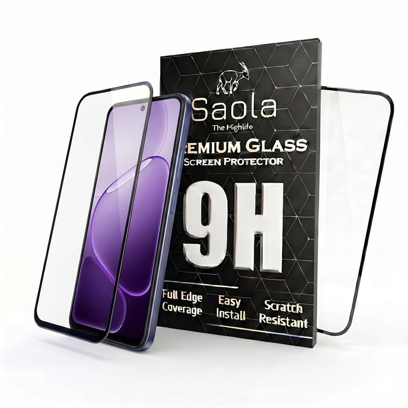 Image of Saola HD Clear Tempered Glass for OPPO A6x 5g | High Strength 9H Protection, Smooth Touch, Full Coverage Screen Guard, 2-Step Installation Kit | Quick & Easy Application (Pack of 2)