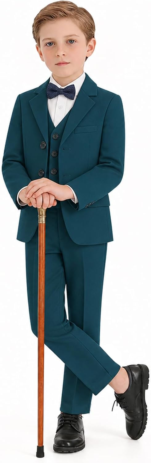 Boys Suits 4 Piece Toddler Tuxedo Suit Set for Kids Dress Outfit
