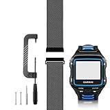 C2D JOY Milanese Loop Works with Garmin Forerunner 920XT Band Replacement Running GPS Unit Watch Band Steel with Magnetic Closures - Black, Small Fits 5.5-7.6in. Wrists