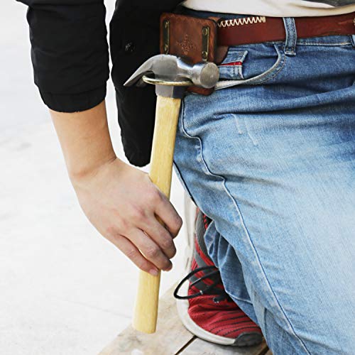 Tourbon Fixierter Hammerhalter, leichte Lederschere, Schneidezange, Axt-Werkzeug, Gürtelschlaufe (Braun)