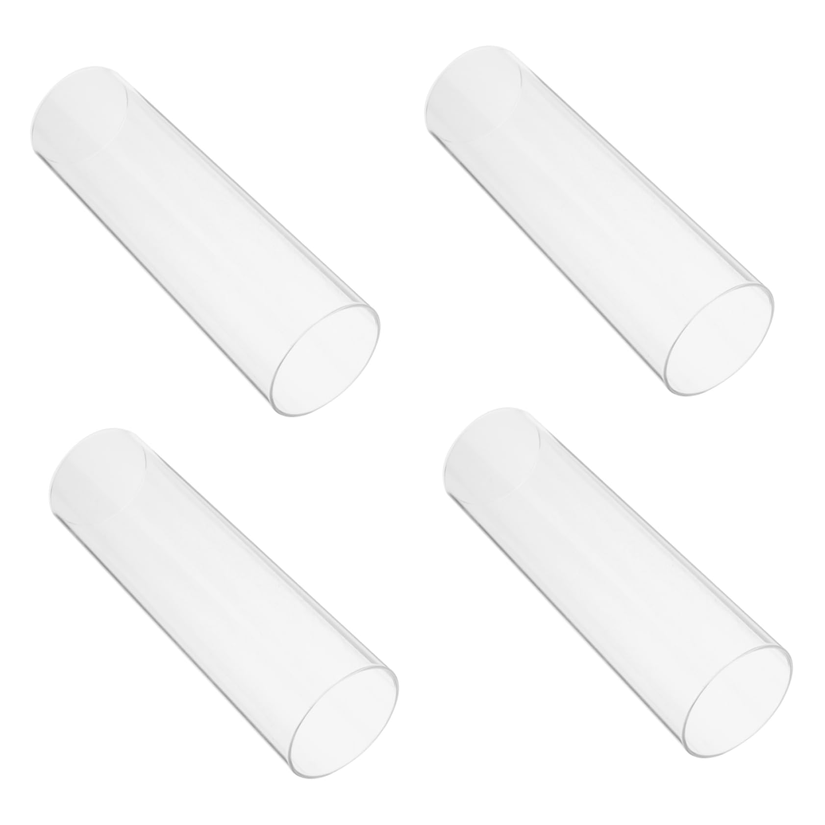 Luxshiny 4pezzi Paralume in Trasparente per Candele Cilindriche Copricandele Semplici in Borosilicato Antivento per Decorazioni e Uso Fai da Te