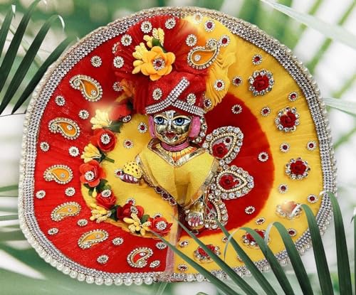 Image of Partish Laddu Gopal Janamashtmi Dress l Ladoo Gopal Dress l Kanha Ji Dress Size 1 2 4 5 6 (Size 5, Red1+Yellow)