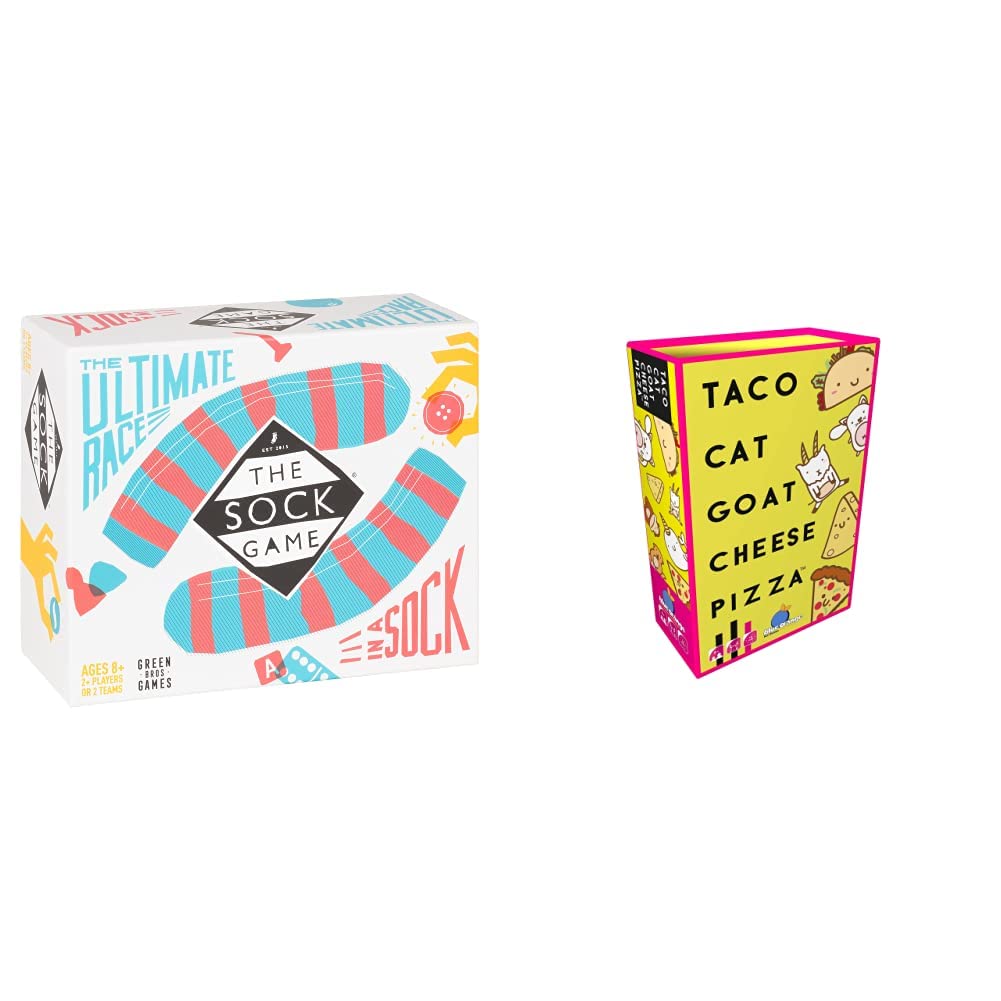 The Sock Game | Board Game | Ages 8+ | 2+ Players & Blue Orange | Taco Cat Goat Cheese Pizza | Card Game | Ages 8+ | 2-8 Players | 10-30 Minute Playing Time