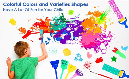 Camidy Kinderen Verf Kit 42Pcs / Lot Kinderen Spons Schilderij Borstel Combinatie Patronen Waterdichte Schort Tekening Kit Voor Het Schilderen Van Kinderen Oefenen - Afbeelding 3