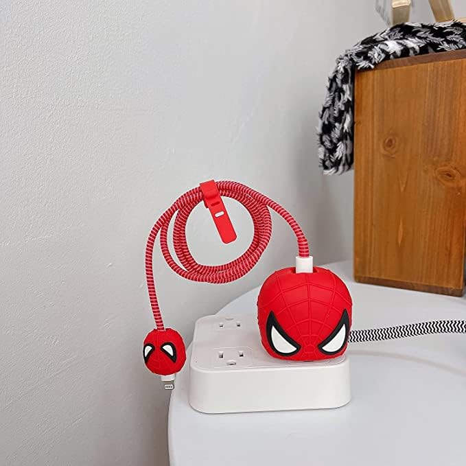 Protective Charger Case for iPhone 18W 20W iPhone 17 16 15 14 13 12 11 Pro Max Charging Cable Charger Protective Cover Data Cable Protective Sleeve-Spider Man-image-30