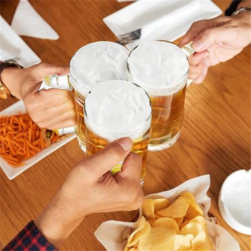Beer Glasses for Freezer,Beer Glasses for Freezer, 500ml /16oz Beer Drinking Glasses, Traditional Stein for Bar, Alcohol, Beverages,4PCS - Image 5