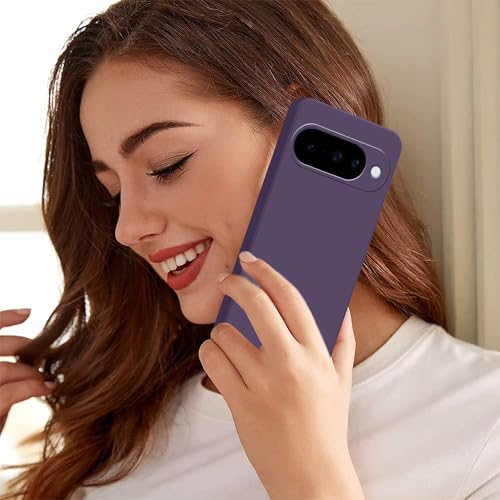 Image of amazon basics Back Cover for Google Pixel 10 5G | Ultra Slim Soft Rubberised Case | Matte Silicone Flexible Mobile Case | Camera Protection - Purple