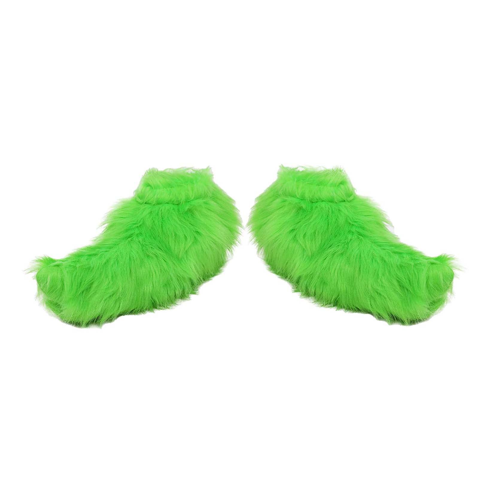 Green Big Monster Gloves Furry Beard Monster Shoe Covers Santa Hat