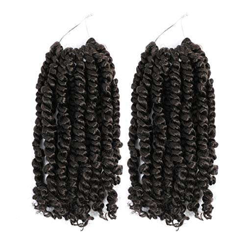 2 Packs Mixed Color Passion Twist Crochet Hair 10 Inch Pre-twisted Crochet Passion Twist Hair Pre-looped Ombre Short Passion Twist Braids Hair (10 Inch (Pack of 2), #2)