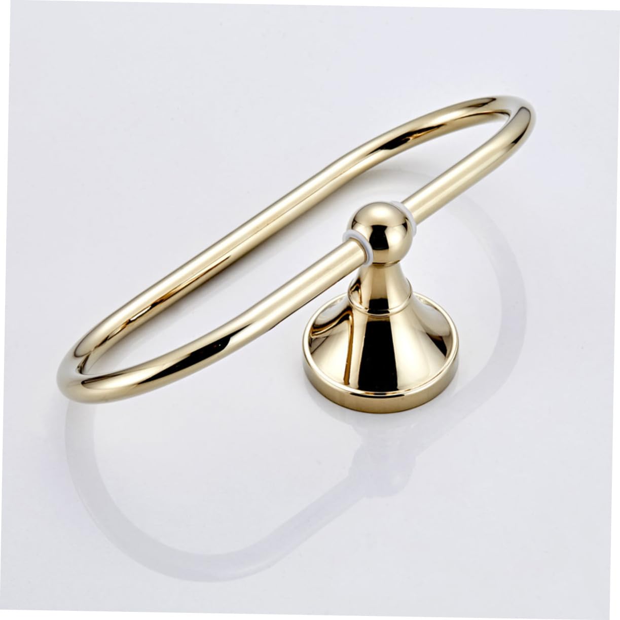 Toallero Anillo Ovalado Dorado Montado Pared Soporte Toallas Cocina y Baño Diseño Moderno y Sencillo Material Resistente y Ecológico Fácil Instalación sin Instrucciones