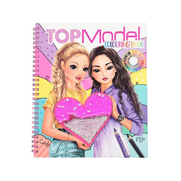 Depesche 10744 Malbuch mit Pailletten, TOPModel, ca. 21 x 24 x 1,5 cm, bunt – Bild 3