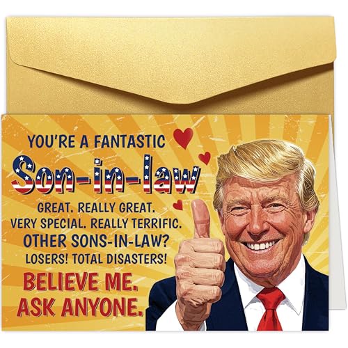 Oamiolek Funny Son-in-Law Birthday Card, Humor Christmas Card for Son in law, Father's Day Cards, You're A Fantastic Son in Law