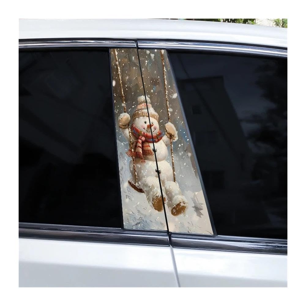 Bertdcx G Car Pillar Stickers Diy Snowman Vinyl Stickers Suitable For B-Pillar Auto Parts(G)