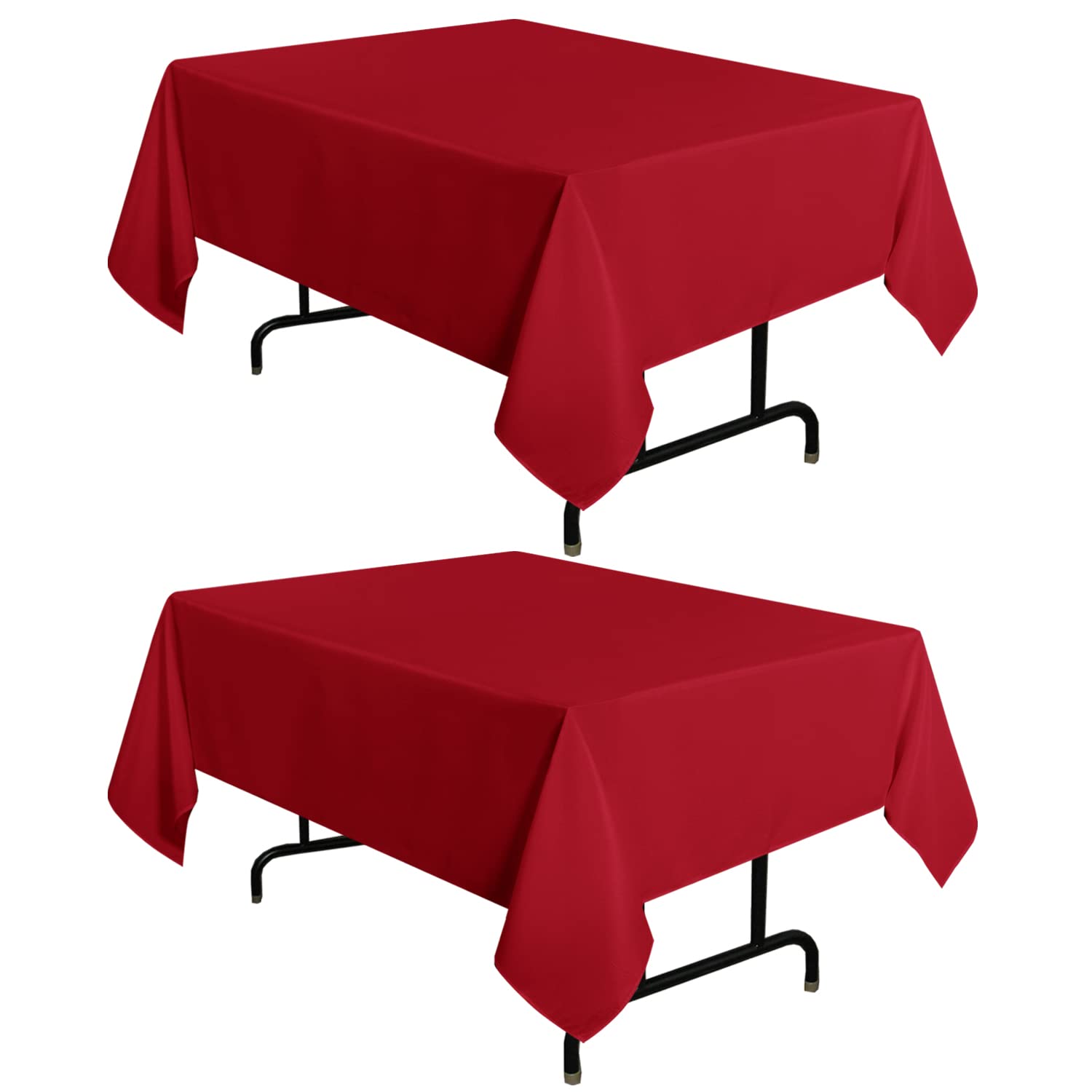 sancua 2 Pack Red Tablecloth 54x54 Inch Square Table Cloth
